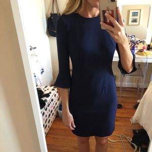 Donna Morgan KENDALL CREPE SHEATH DRESS Navy